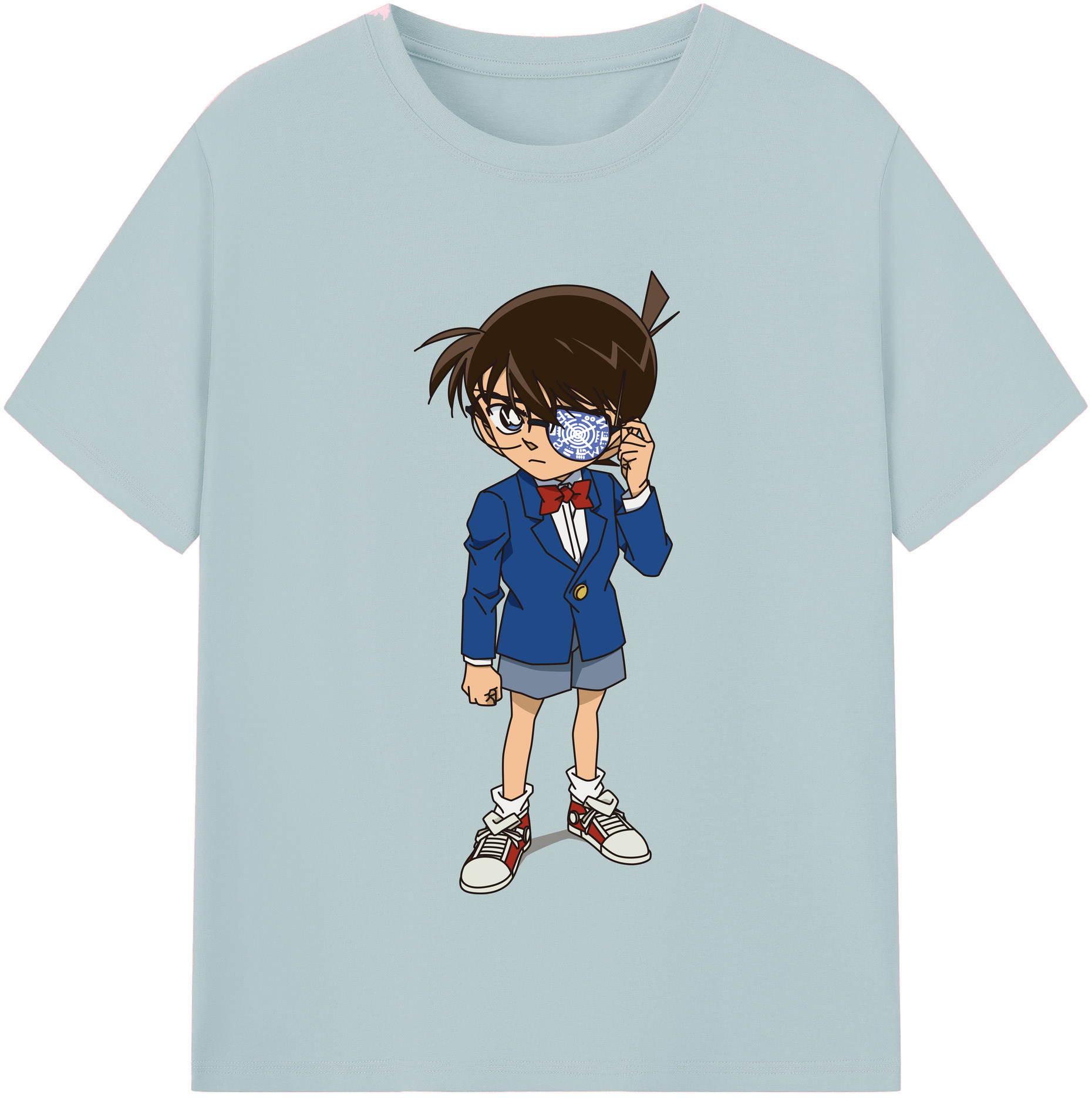 （画像用） 名探偵コナン 江戸川 コナン Detective Conan Conan Edogawa 綿100％半袖Tシャツ（フロントプリント）